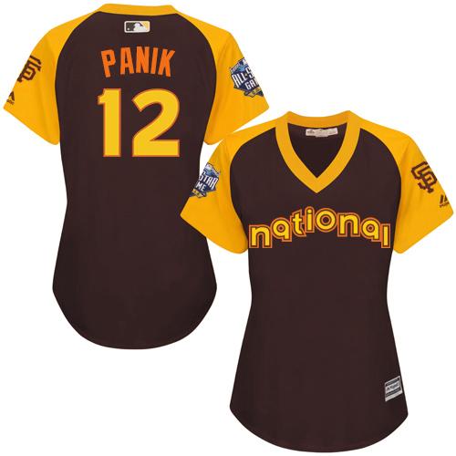 Giants #12 Joe Panik Brown 2016 All-Star National League Women's Stitched MLB Jersey - Click Image to Close